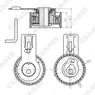 GMB GTB0540 - Натяжной ролик ГРМ