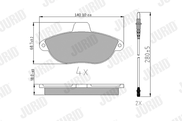 JURID 571843J - Тормозные колодки 