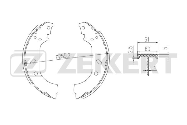 ZEKKERT BK-4370 - Барабанные колодки
