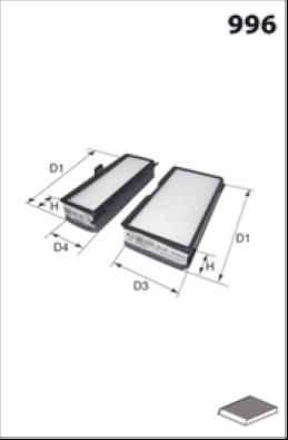 MECAFILTER JLR7064 - Салонный фильтр
