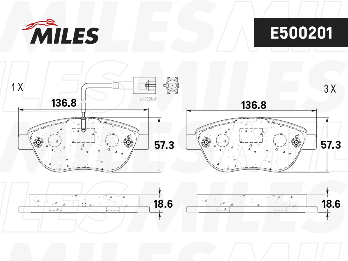 MILES E500201 - Тормозные колодки 