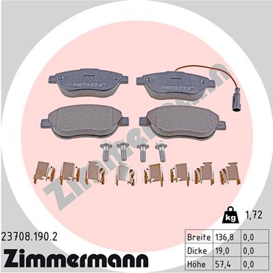ZIMMERMANN 23708.190.2 - Тормозные колодки 