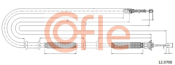 COFLE 12.0708 - Трос ручника