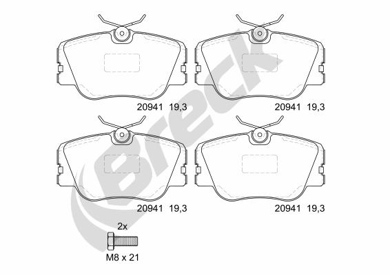 BRECK 20941 00 701 00 - Тормозные колодки 