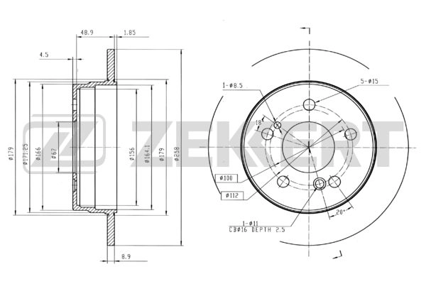 ZEKKERT BS-5020 - Тормозные диски