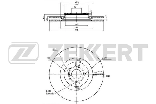 ZEKKERT BS-5955 - Тормозные диски