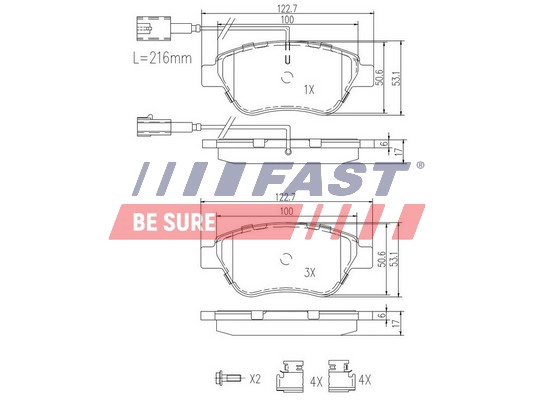 FAST FT29112 - Тормозные колодки 