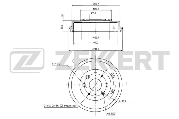 ZEKKERT BS-5517 - Тормозной барабан