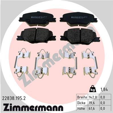 ZIMMERMANN 22838.195.2 - Тормозные колодки 