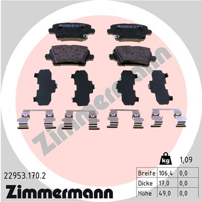 ZIMMERMANN 22953.170.2 - Тормозные колодки 