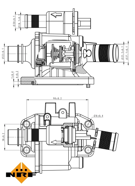 NRF 725058 - Термостат, охлаждающая жидкость EASY FIT