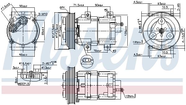 NISSENS 89190 - Компрессор кондиционера