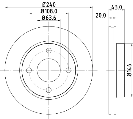 HELLA 8DD 355 102-231 - Тормозной диск PRO