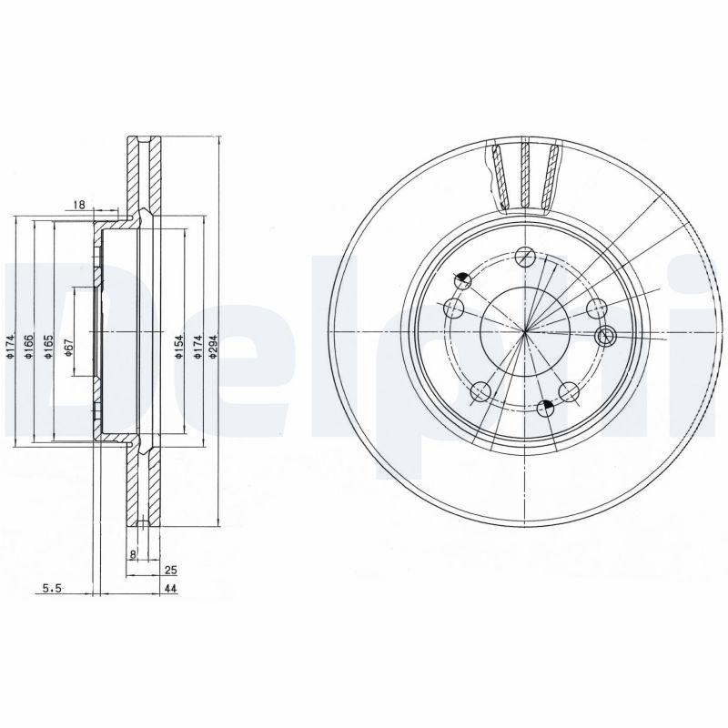 DELPHI BG2772 - Тормозные диски