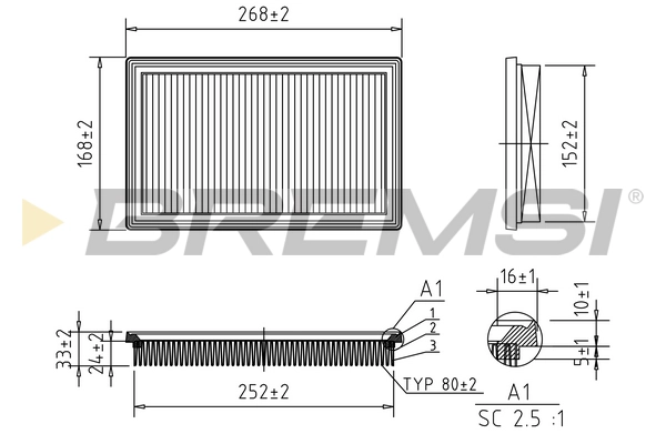 BREMSI FA1363 - Воздушный фильтр