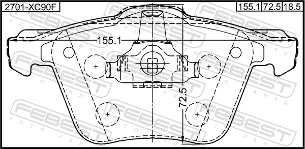 FEBEST 2701-XC90F - Тормозные колодки 