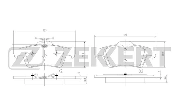 ZEKKERT BS-1600 - Тормозные колодки 