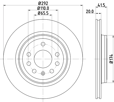 HELLA 8DD 355 109-191 - Тормозной диск PRO