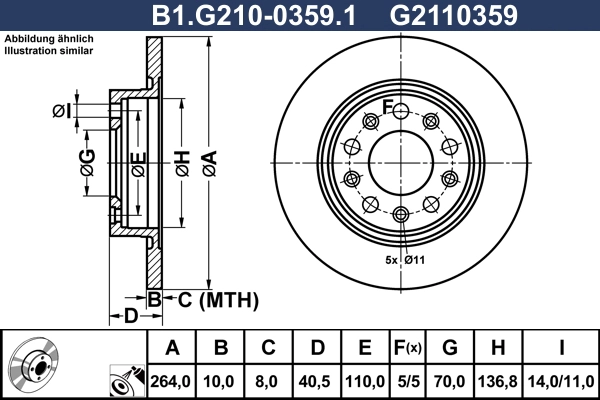 GALFER B1.G210-0359.1 - Тормозные диски
