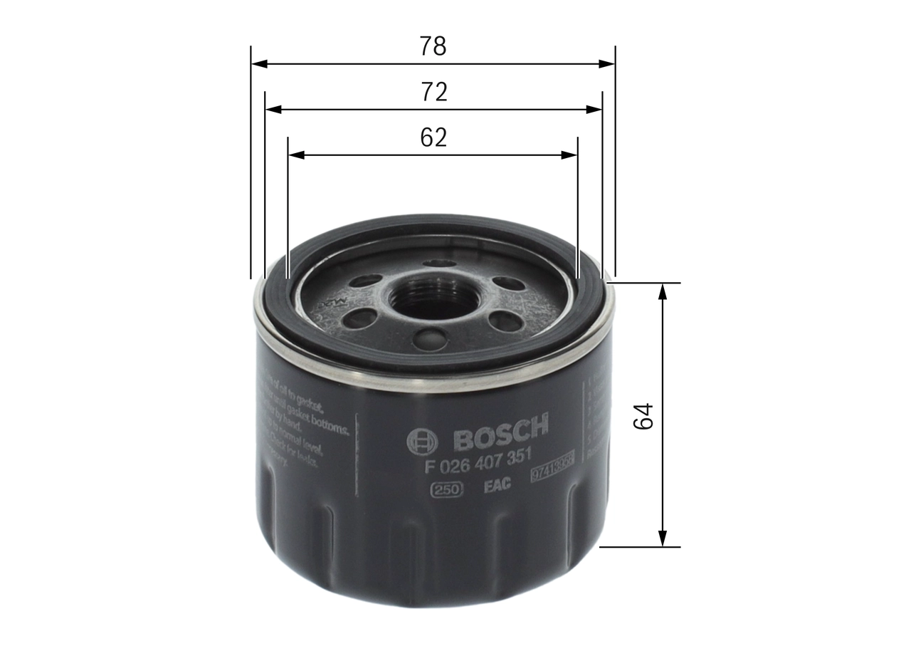 BOSCH F 026 407 351 - Масляный фильтр