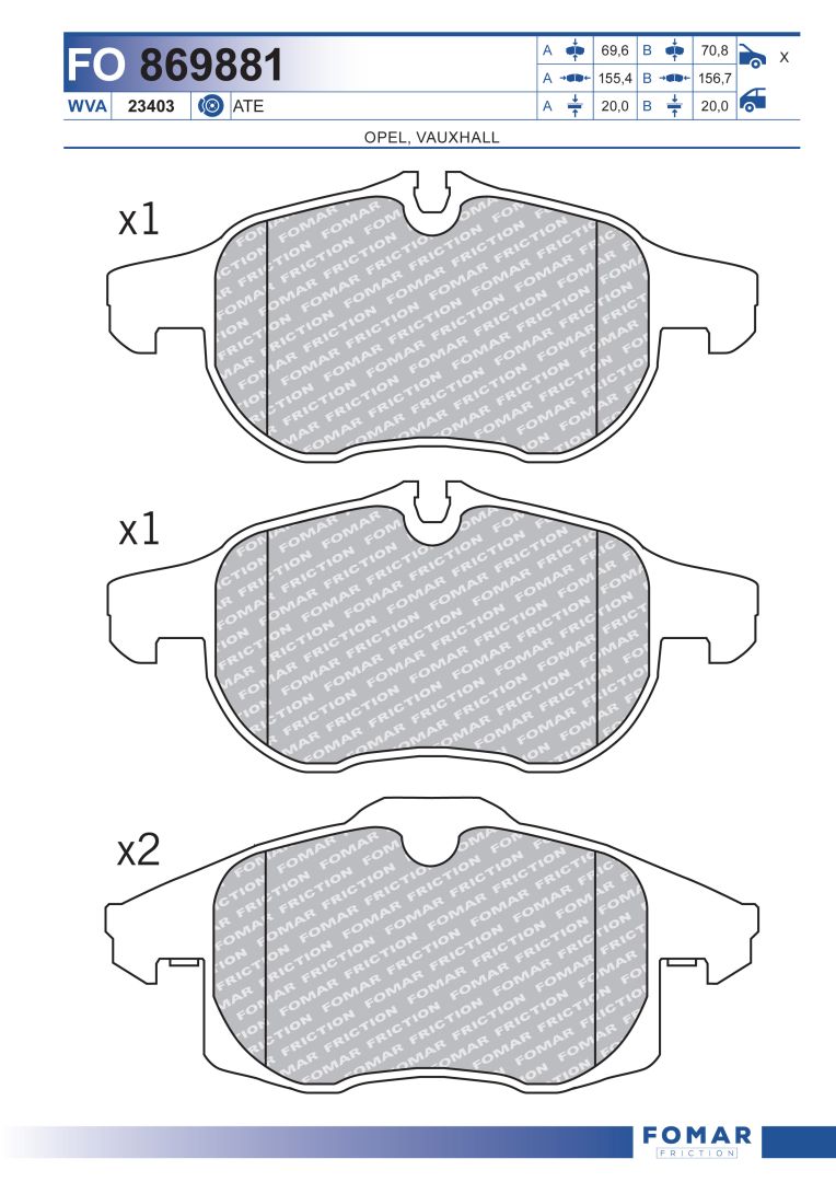 FOMAR FRICTION FO 869881 - Тормозные колодки 