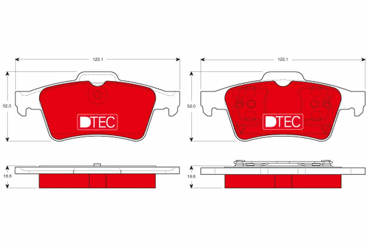 TRW GDB1469DTE - Комплект тормозных колодок, дисковый тормоз DTEC COTEC