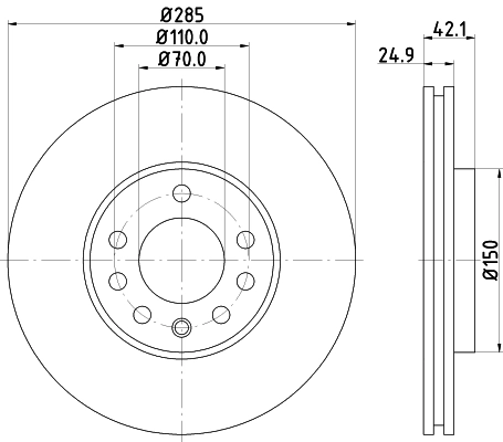 HELLA 8DD 355 127-841 - Тормозной диск PRO High Carbon