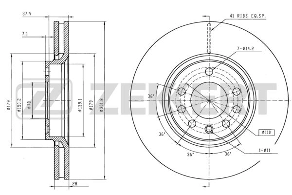 ZEKKERT BS-5605 - Тормозные диски