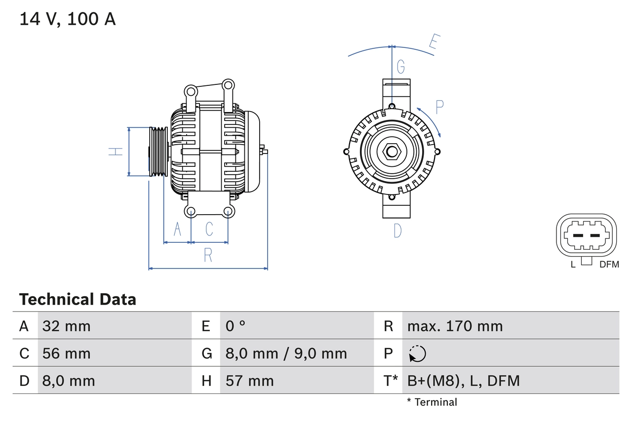 BOSCH 0 986 044 010 - Генератор
