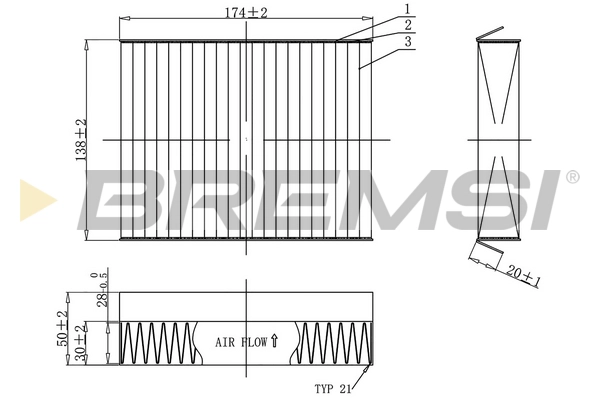 BREMSI FC0490C - Салонный фильтр