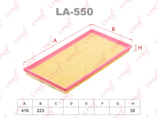 LYNXAUTO LA-550 - Воздушный фильтр