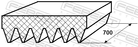 FEBEST 88128-6L700 - Ремень генератора