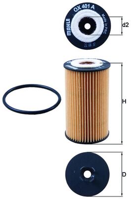 MAHLE OX 401D A - Масляный фильтр