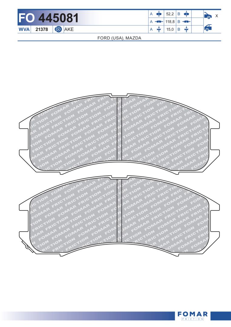FOMAR FRICTION FO 445081 - Тормозные колодки 