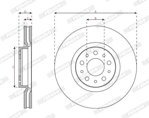 FERODO DDF3075C - Тормозной диск PREMIER