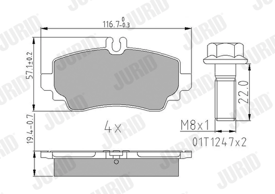 JURID 573100J - Тормозные колодки 