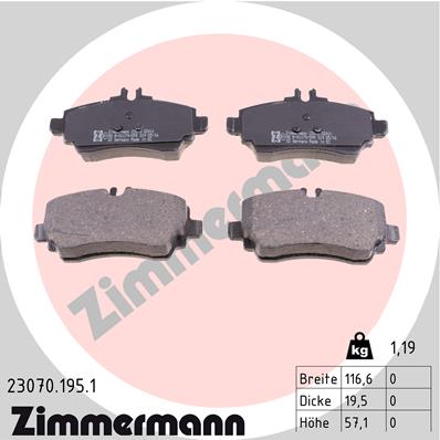ZIMMERMANN 23070.195.1 - Тормозные колодки 