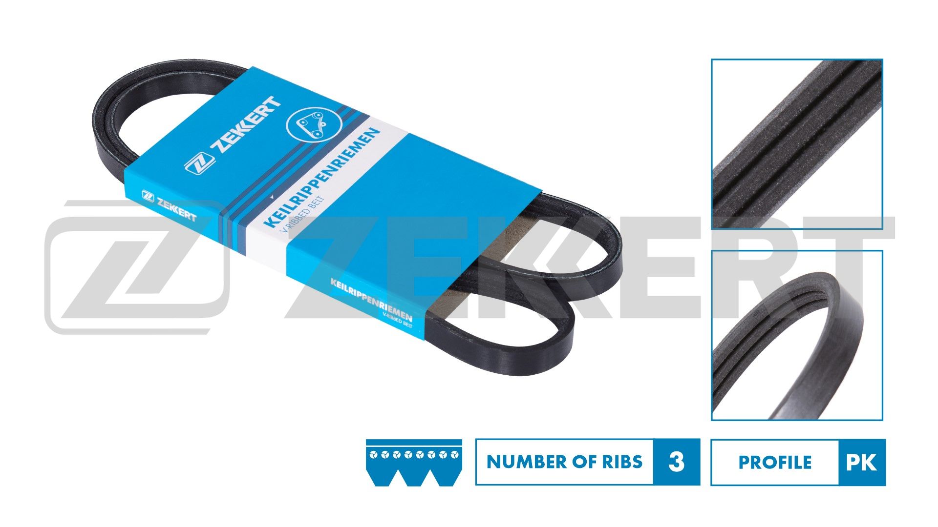 ZEKKERT KR-3PK865 - Ремень генератора