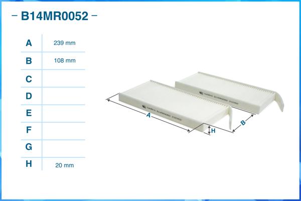 CWORKS B14MR0052 - Салонный фильтр