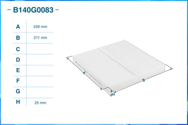 CWORKS B140G0083 - Салонный фильтр