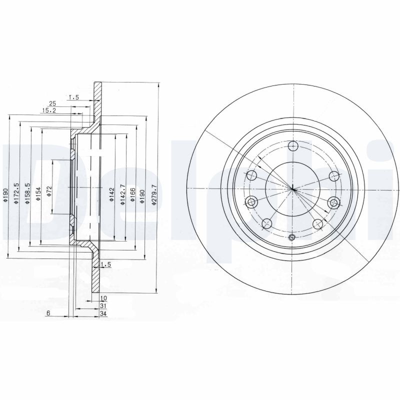 DELPHI BG3875C - Тормозные диски