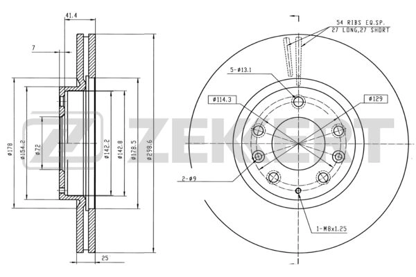 ZEKKERT BS-5162 - Тормозные диски