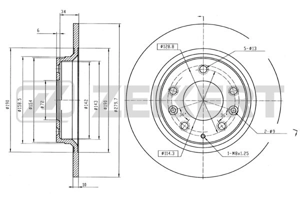 ZEKKERT BS-5161 - Тормозные диски
