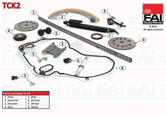 FAI AUTOPARTS TCK2 - Комплект цепи ГРМ