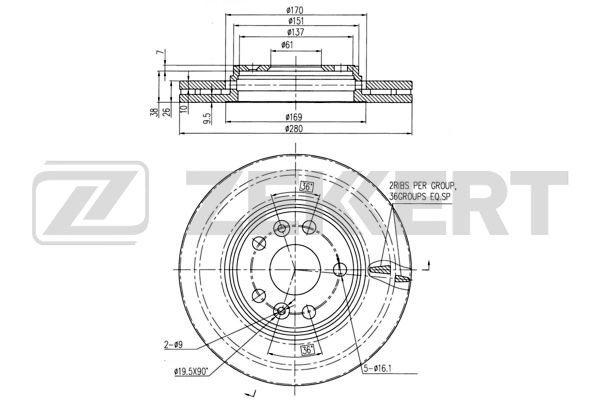 ZEKKERT BS-6024 - Тормозные диски