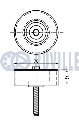 RUVILLE 541464 - Ролик обводной приводного ремня