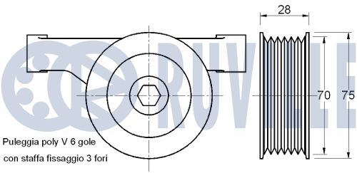 RUVILLE 542717 - Ролик обводной приводного ремня