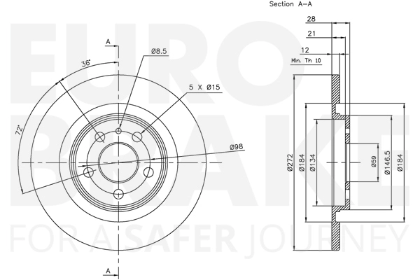 EUROBRAKE 5815311934 - Тормозные диски