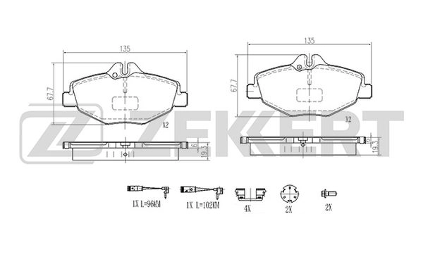 ZEKKERT BS-2926 - Тормозные колодки 