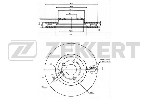 ZEKKERT BS-6348 - Тормозные диски